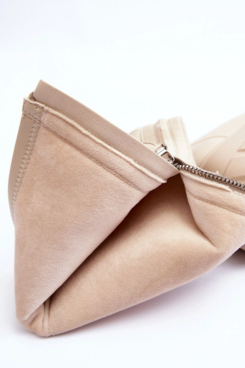 Skórzane Kozaki Na Masywnej Platformie Z Suwakiem Beżowe Ringo