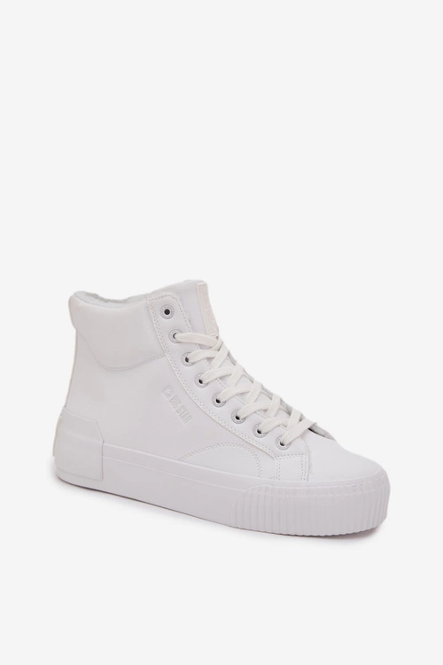 Ocieplane Trampki Damskie Na Platformie Big Star OO274794 Białe