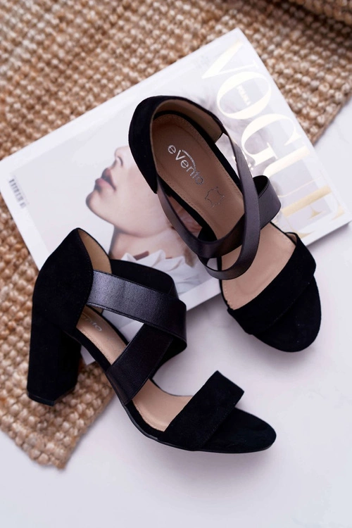 Sandały Damskie Zamszowe Wsuwane Czarne Varina