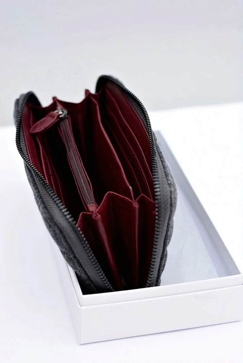 Duży Szary Damski Portfel DIANA&CO