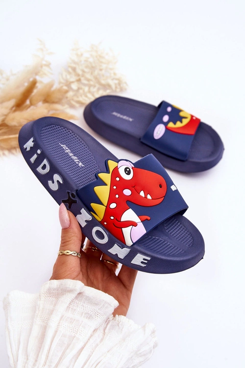 Dziecięce Piankowe Klapki Dinozaur Granatowe Dario