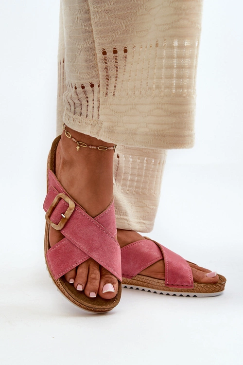 Wygodne Klapki Damskie Z Klamrą Inblu VO000012 Różowe