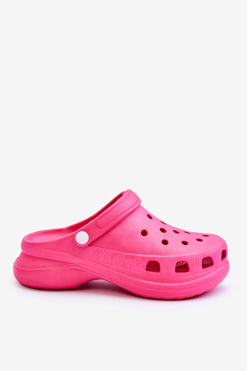 Piankowe Klapki Kroksy Na Masywnej Podeszwie Ciemnoróżowe Katniss