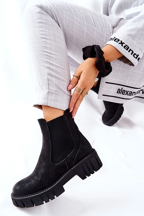 Botki Workery Trapery Ocieplane Sergio Leone TR761 Czarne