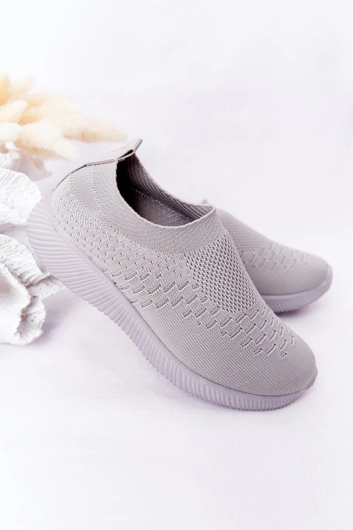 Dziecięce Sportowe Buty Slip-On Szare School Trip