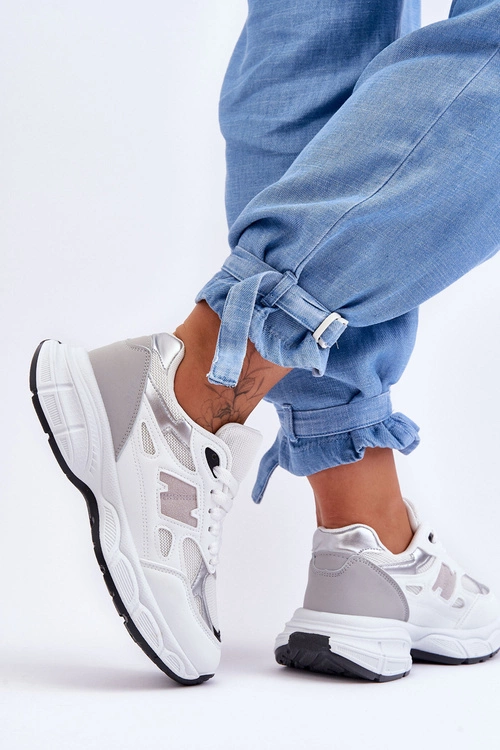 Modne Damskie Buty Sportowe Z Siateczką Białe Venice