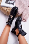 Lu Boo Czarne Lakierowane Botki Z Wycięciami Rock Girl