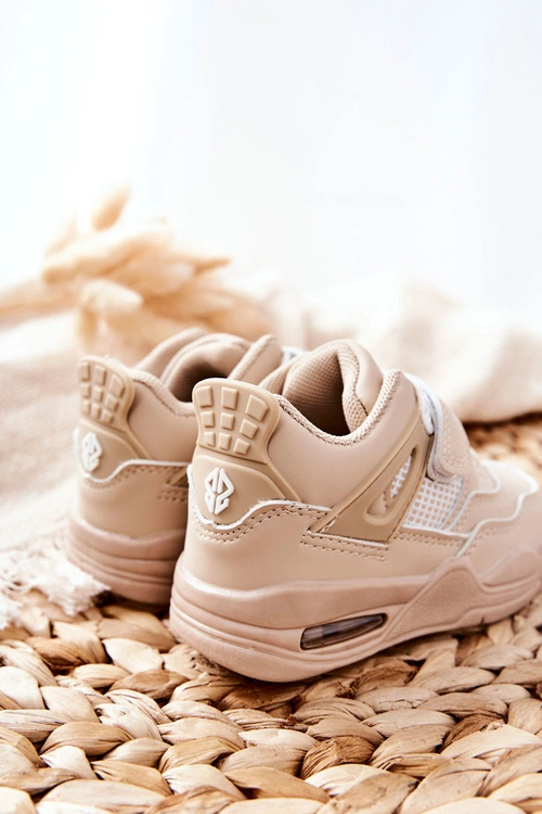 Dziecięce Skórzane Sportowe Buty Beżowe Marisa