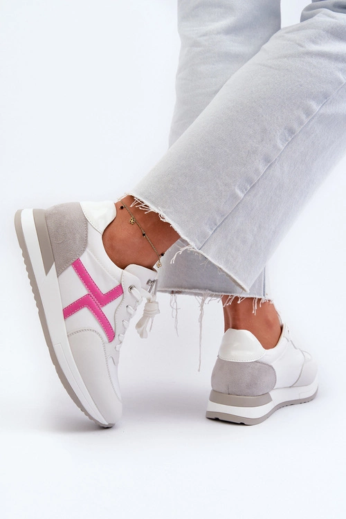 Sneakersy Damskie Na Platformie INBLU IN000362 Białe