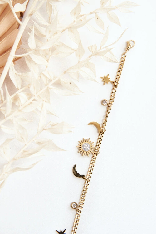 Modna Bransoletka Z Księżycem I Słońcem Złota