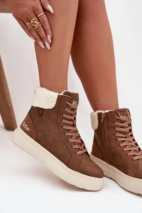 Buty Zimowe Damskie Z Kożuszkiem Lee Cooper LCJ-25-01-3735 Brązowe