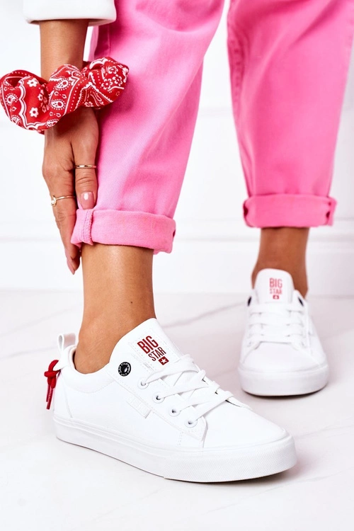 Damskie Skórzane Tenisówki BIG STAR GG274160 Białe