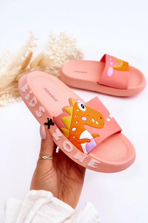 Dziecięce Piankowe Klapki Dinozaur Jasnoróżowe Dario
