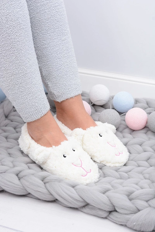 SOXO Damskie Domowe Papcie Pieski Białe