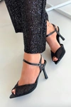 Sandały Damskie Na Szpilce Ze Zdobieniem Czarne Peloria