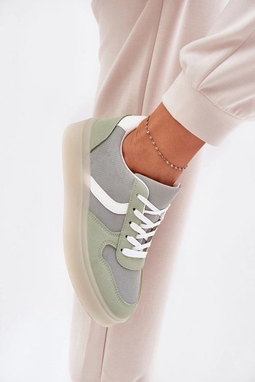 Niskie Sneakersy Damskie Na Platformie Zielone Telmira