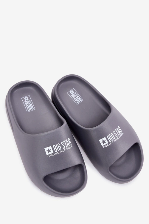 Piankowe Klapki Męskie Z Logo Big Star RR174A013 Szare