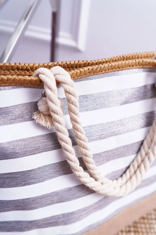 Plażowa Duża Srebrna Torebka Torba Damska