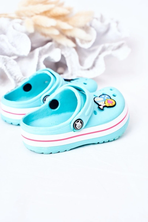 Dziecięce Piankowe Klapki Kroksy Zielono-Różowe Lazy Day