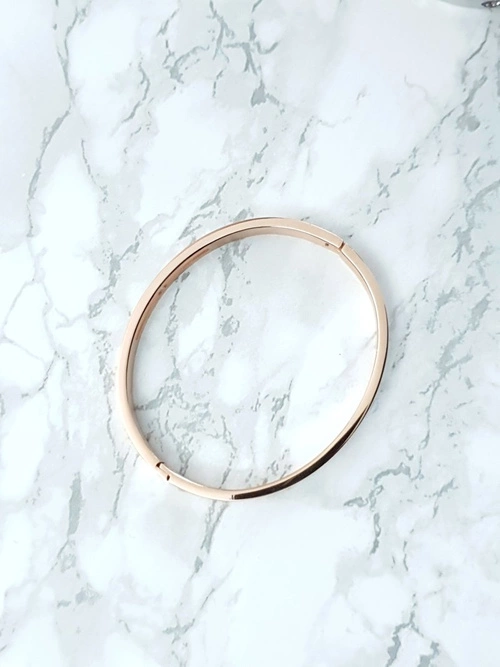 Damska Bransoleta Stalowa Z Cyrkonią Różowe Złoto Crystal