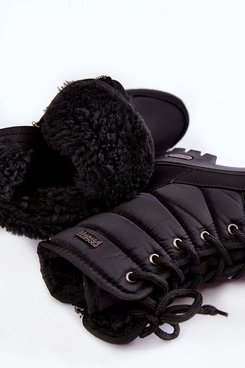 Damskie Ocieplane Śniegowce Progress PROGJ-21-14 Czarne