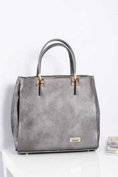 Duża Srebrna Torebka Damska + Saszetka + Lustereczko POLSKA