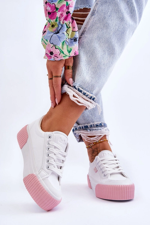 Skórzane Buty Sportowe Lee Cooper LCW-23-31-1787L Białe