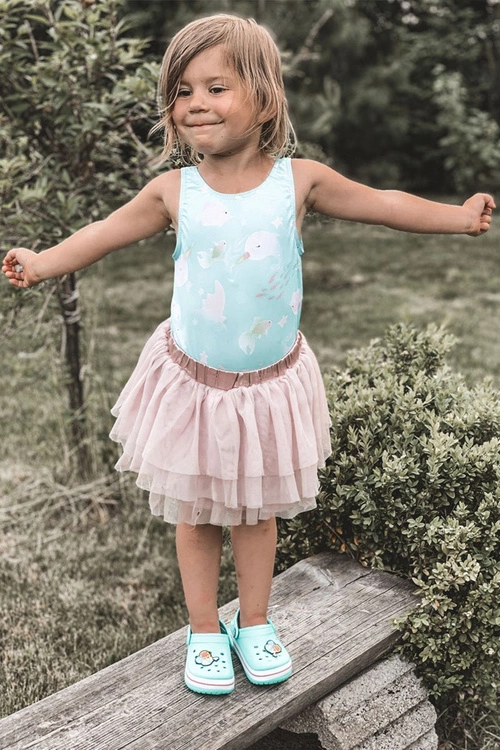 Dziecięce Piankowe Klapki Kroksy Zielono-Różowe Lazy Day