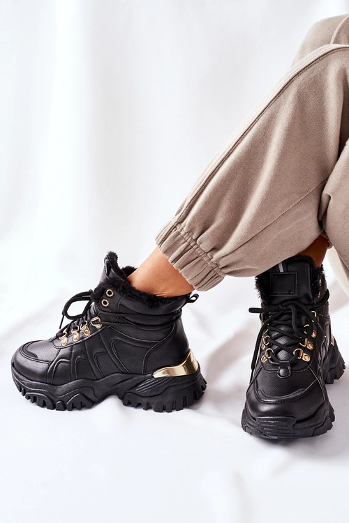 Damskie Ocieplane Trapery Czarne Hareshaw