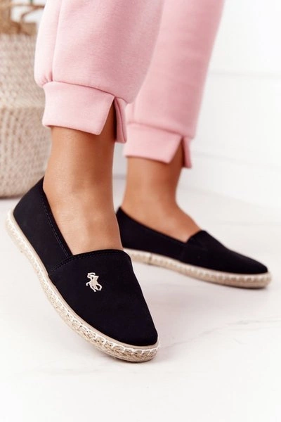 Damskie Espadryle Wsuwane Czarne Reyna