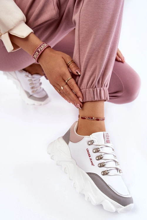 Damskie Sneakersy Na Platformie Cross Jeans KK2R4071C Białe