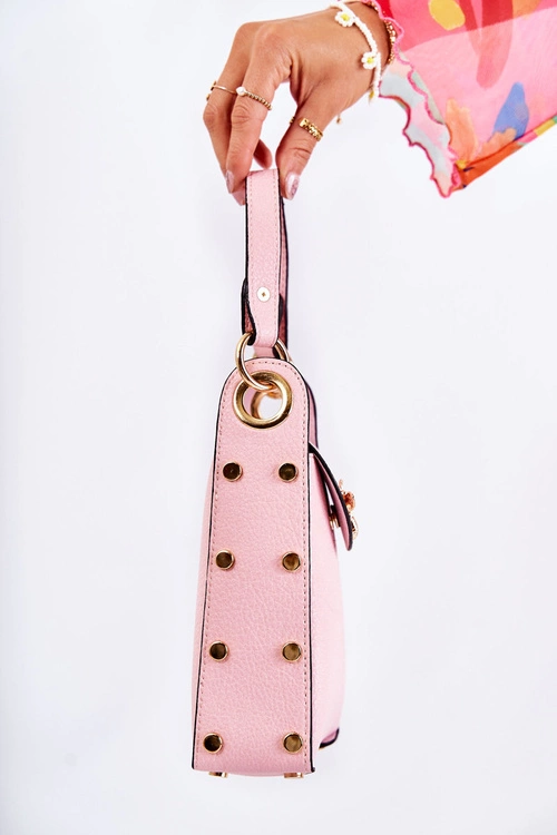 Mała Damska Torebka Z Ozdobą Różowa Ellies