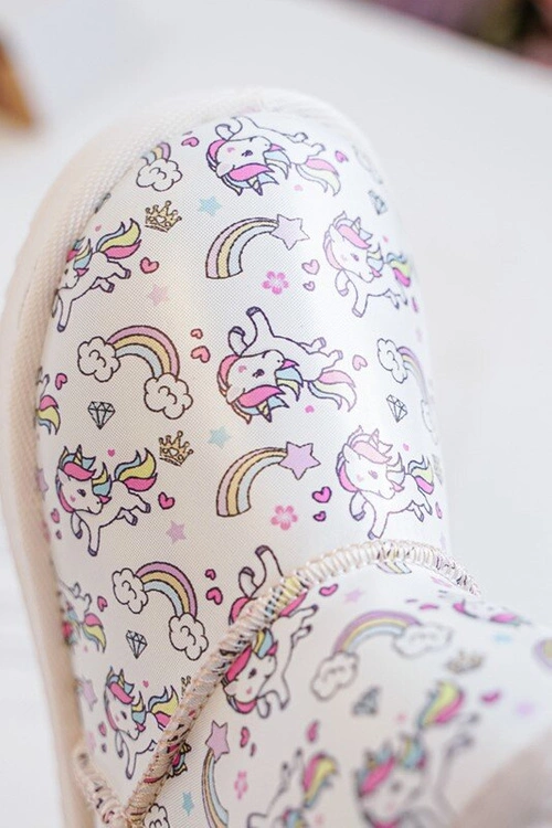 Botki Śniegowce Dziecięce Wzorzyste Beżowe Elenet