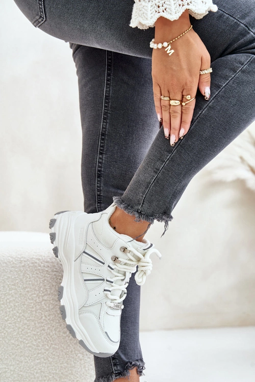 Ocieplane Sneakersy Damskie Big Star OO274A161 Białe