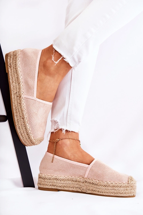 Damskie Espadryle Na Platformie Różowe Marise