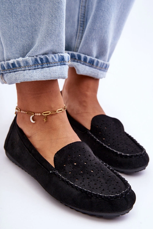 Damskie Zamszowe Mokasyny Czarne Molly