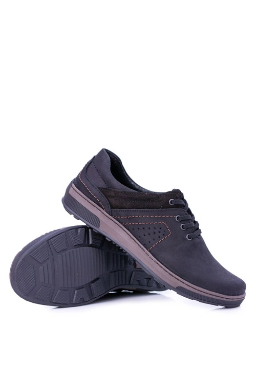 Czarne Męskie Półbuty Casual Ventrillo