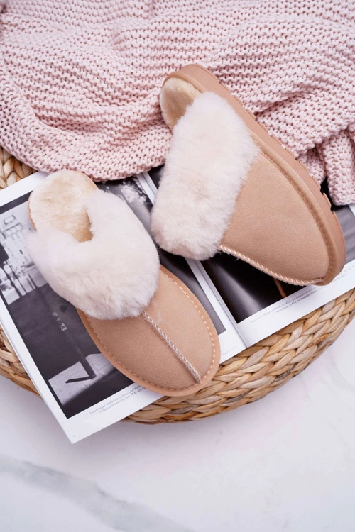 Damskie Klapki Papcie Beżowe Mirendy