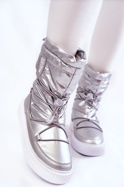 Damskie Ocieplane Śniegowce Big Star KK274195 Srebrne