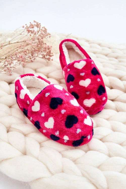 Dziecięce Ocieplane Wsuwane Papcie W Serca Fuksja Meyra