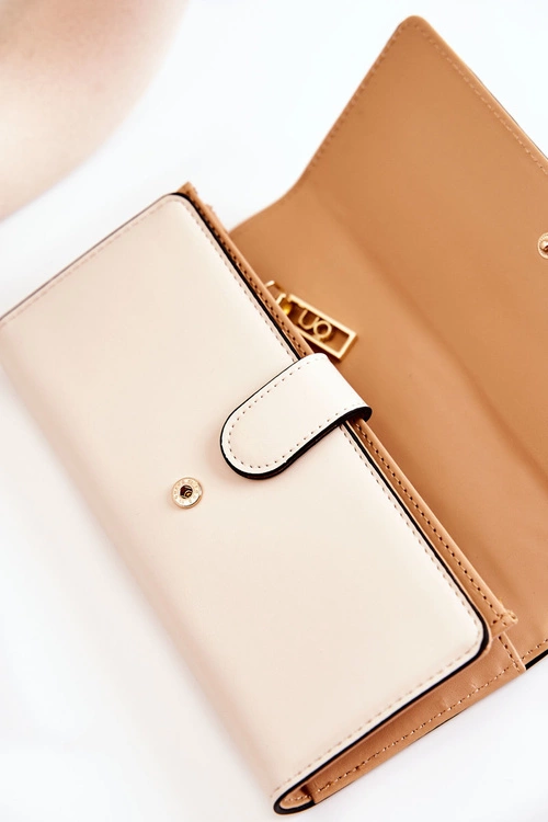 Damski Duży Portfel Skórzany NOBO M0120-CM00 Beżowy