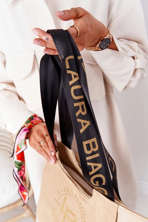 Torebka Shopper Na Ramię LAURA BIAGGI Beżowa