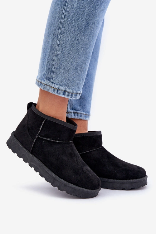 Śniegowce Damskie Z Eko Zamszu Czarne Noliri