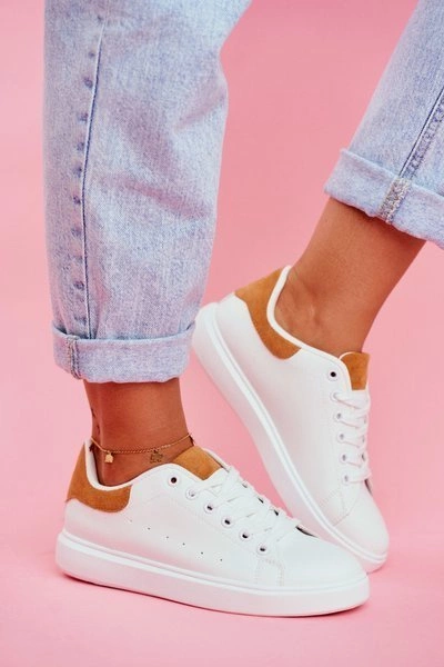 Sportowe Damskie Buty Białe z Zapiętkiem Camel Milly