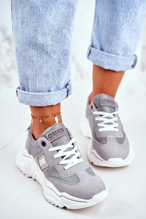 Damskie Sportowe Buty Sneakersy Big Star GG274211 Szare