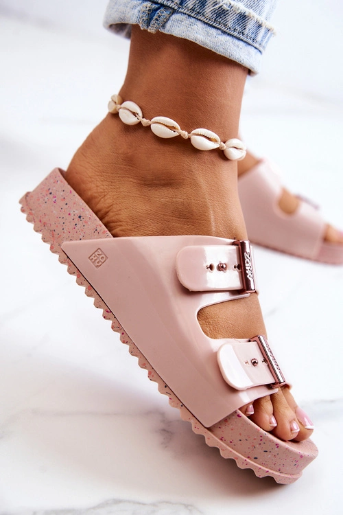 Modne Pachnące Klapki ZAXY JJ285083 Jasnoróżowe