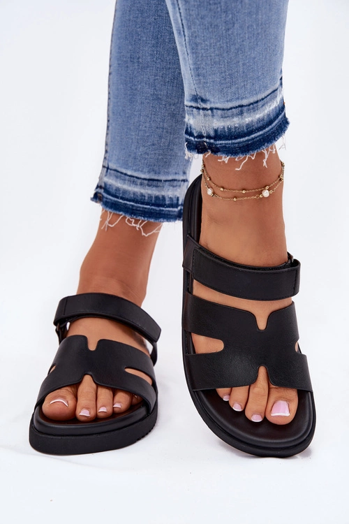 Klapki Damskie Z Rzepem Vinceza 17401 Czarne