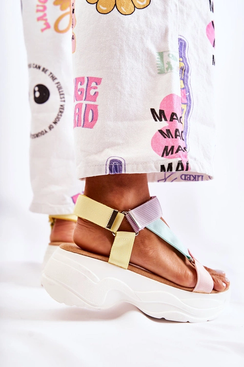 Sandałki Damskie Na Lato Beżowo-Żółte Aurela