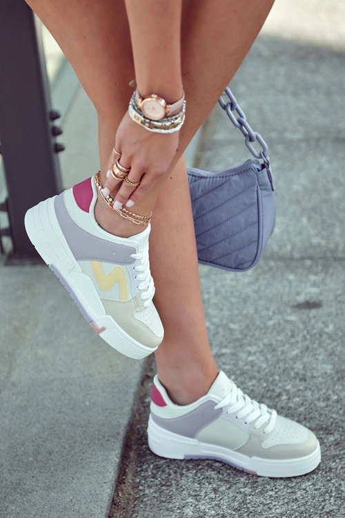 Damskie Skórzane Buty Sportowe Beżowe Francis