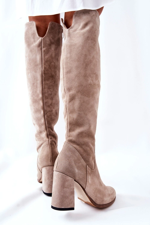 Zamszowe Kozaki Cappuccino Shernan